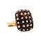 vintage Gold ring with garnet 18 krt