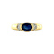 vintage Gold ring with sapphire and diamond 14 krt