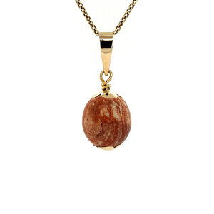 Gold pendant with jasper 14 krt