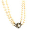 vintage Parel collier met witgouden diamant sluiting 14 krt
