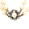 vintage Parel collier met witgouden diamant sluiting 14 krt