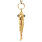 vintage Gold pendant fish with green glass 18 krt