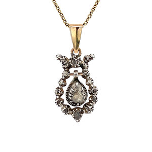 Silver pendant with diamond 14 krt/925