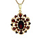 vintage Gold entourage pendant with garnet 14 kt