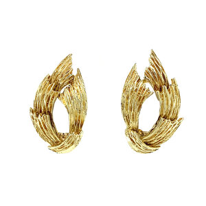 Gouden fantasie oorclips 14 krt