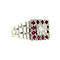 vintage White gold ring with ruby and diamond 18 kt