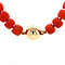 vintage Bloedkoraal collier met gouden sluiting 14 krt