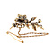 vintage Gold brooch with rose diamond 14 kt