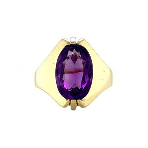 Gold ring with amethyst 14 kt