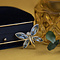 vintage Gouden vlinder hanger met spinel en zirkonia 14 krt