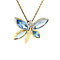 vintage Gouden vlinder hanger met spinel en zirkonia 14 krt