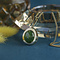 vintage Gouden hanger met nefriet 14 krt