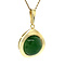 vintage Gold pendant with nephrite 14 krt