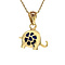 vintage Gold elephant pendant with sodalite 14 kt