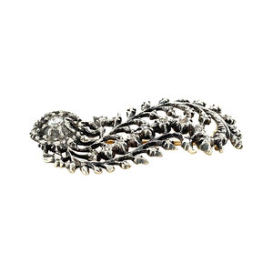Gouden broche met roosdiamant 14 krt/925