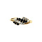 vintage Gold ring with sapphire and zirconia 14 krt