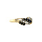 vintage Gold ring with sapphire and zirconia 14 krt