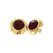 vintage Golden solitaire stud earrings with carnelian 14 kt
