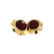 vintage Gouden solitair oorstekers met carneool 14 krt