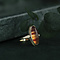vintage Gouden ring met streepagaat 14 krt