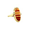 vintage Gouden ring met streepagaat 14 krt