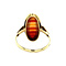 vintage Gouden ring met streepagaat 14 krt