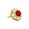 vintage Gold ring with blood coral 14 kt