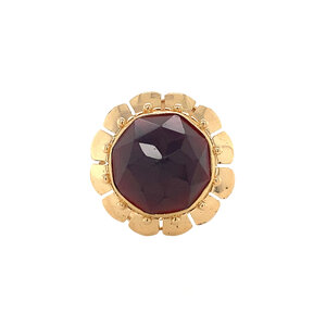 Gold ring with garnet 14 kt