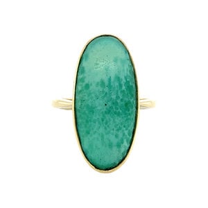 Gold ring with amazonite 14 krt