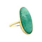 vintage Gouden ring met amazoniet 14 krt