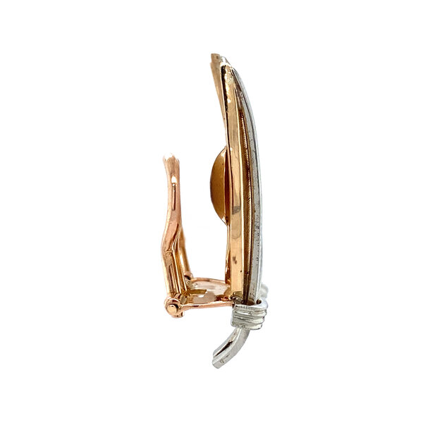 vintage Gouden oorstekers met diamant 18 krt