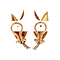 vintage Gold ear studs with diamond 18 krt