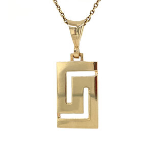 Gold meander pendant 14 krt