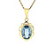 vintage Gouden hanger met blauwe spinel 14 krt