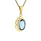 vintage Gouden hanger met blauwe spinel 14 krt