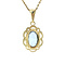 vintage Gouden hanger met blauwe spinel 14 krt