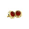 vintage Golden solitaire stud earrings with carnelian 14 kt