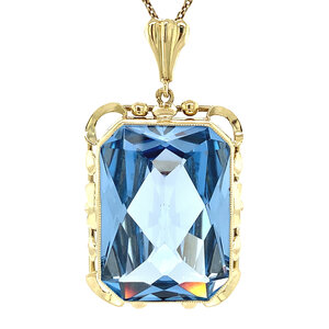 Gold pendant with blue spinel 14 kt