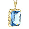 vintage Gouden hanger met blauwe spinel 14 krt