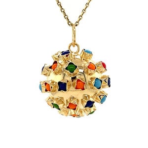 Gold cocktail pendant 14 krt