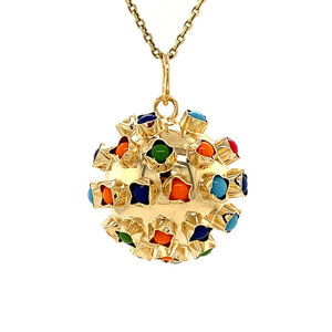 Gouden Sputnik hanger 14 krt