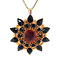 vintage Gold entourage pendant with garnet 14 krt