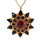 vintage Gold entourage pendant with garnet 14 kt