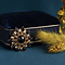 vintage Gouden entourage hanger met granaat 14 krt