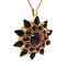 vintage Gold entourage pendant with garnet 14 kt