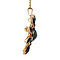 vintage Gouden entourage hanger met granaat 14 krt
