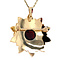 vintage Gold entourage pendant with garnet 14 krt