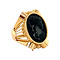 vintage Golden ring with glass cameo 18 kt