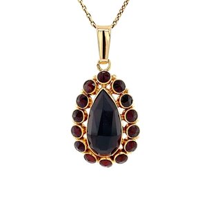 Gold pendant with garnet 14 kt