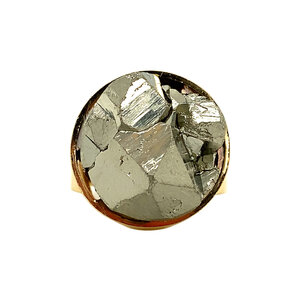 Gold ring with pyrite 18 krt